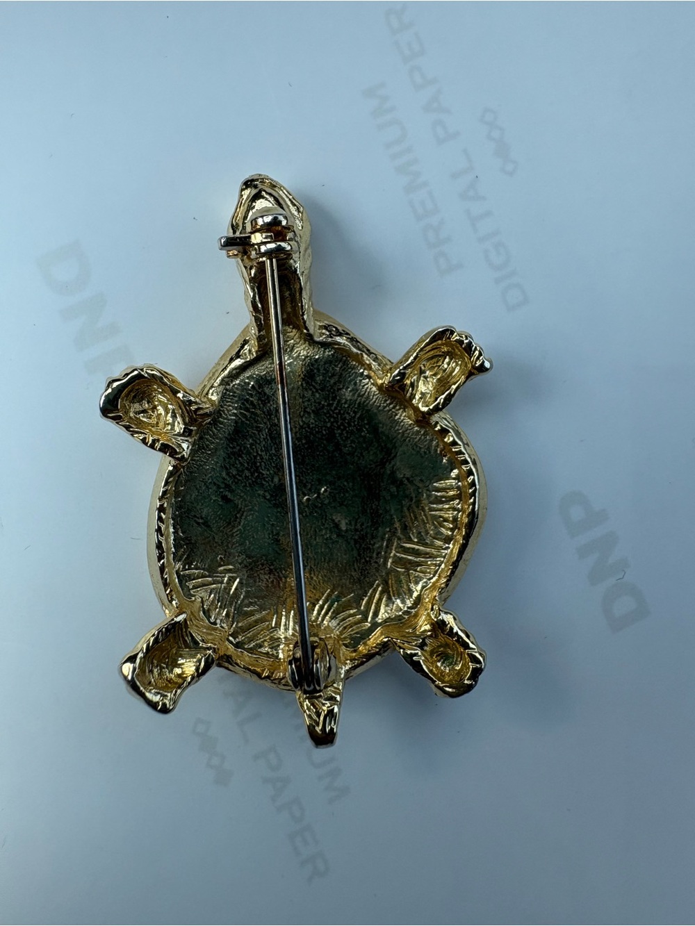 Gold-Tone Rhinestone Turtle Brooch Pin - Picture 2 of 2